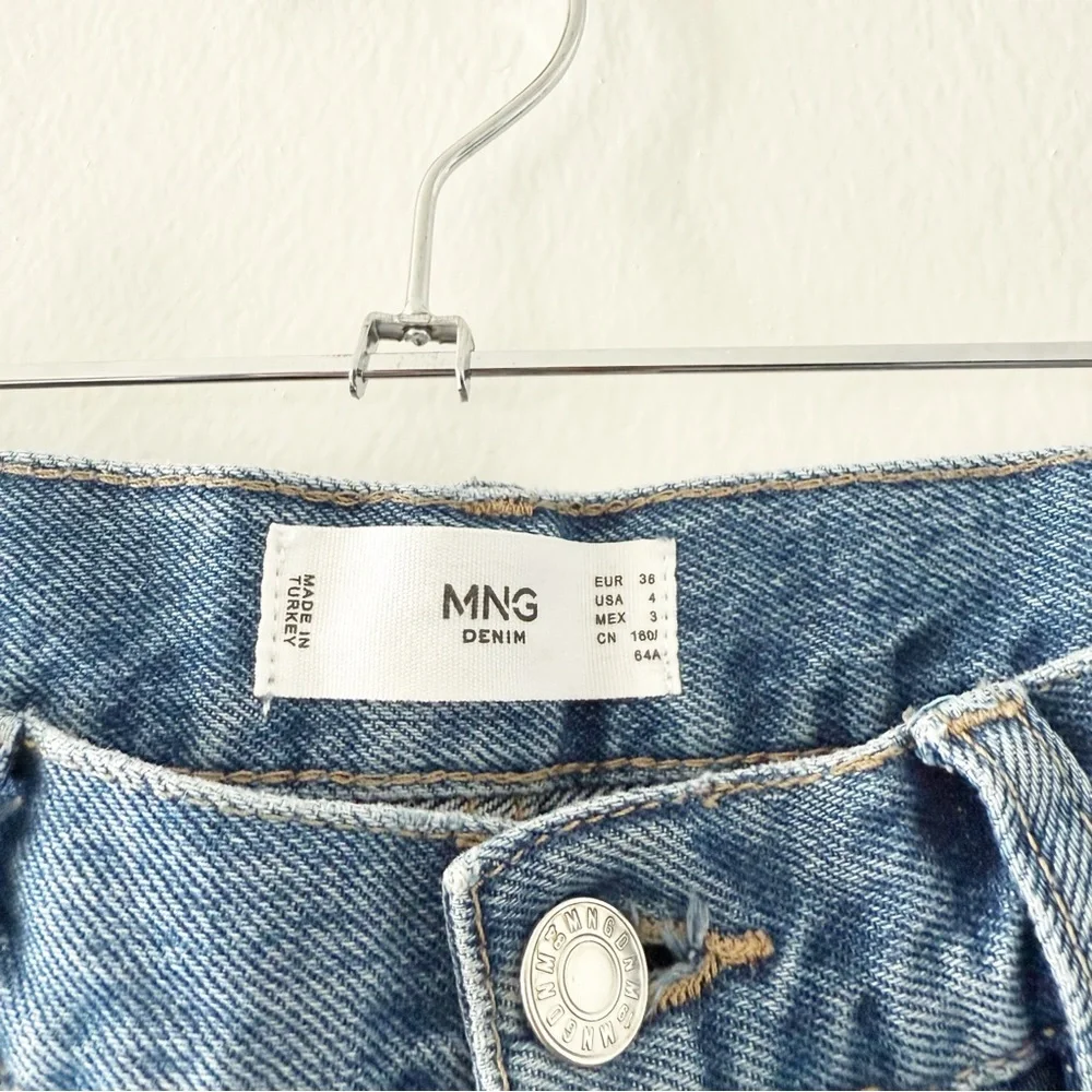 NEW Mango Tie-Dye Bleach Long Bermuda Denim Jean Shorts Size US 4